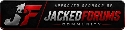 Horizontal Approved Sponsor of Jacked Forums badge, 400 by 98 pixels